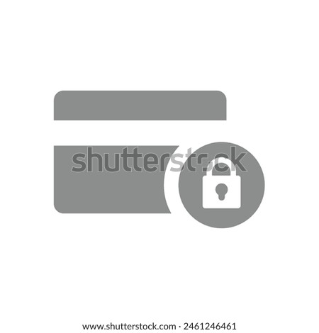 Safe and secured payment vector icon. Credit card and padlock symbol.