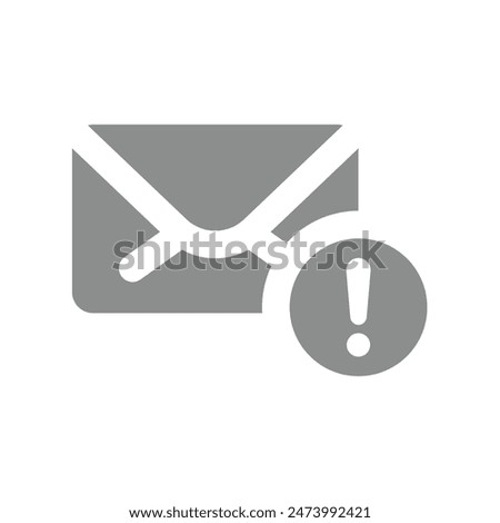 Important email vector icon. Message alert and attention with exclamation mark.