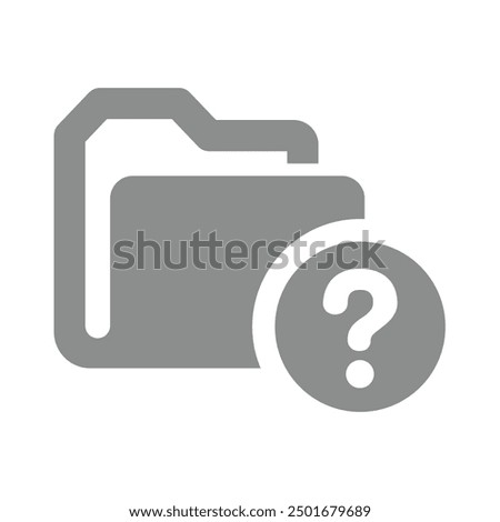 Unknown directory vector icon. File folder with question mark.