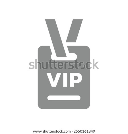 VIP badge vector icon. Celebrity access, exclusive entrance symbol.