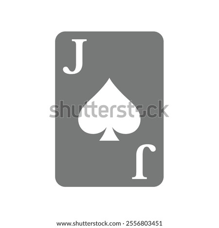 Jack of spades vector icon. Peaks or spade joker playing card.