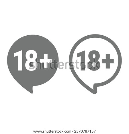 18 plus age restriction vector sign. Age limit, adults only vector icon.