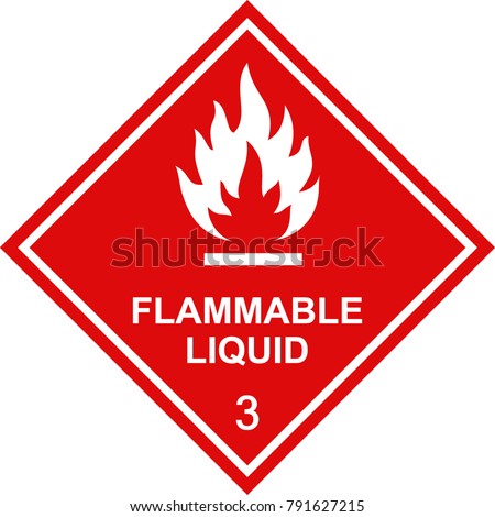 flammable liquid sign red square Foto stock © 