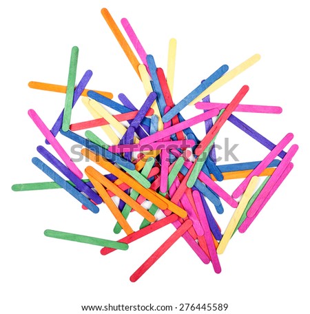 color wood ice-cream stick art and abstract