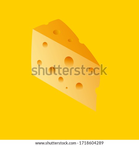 Fresh tasty cheese on a yellow background