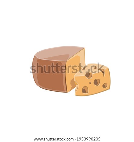 bright beautiful juicy illustration of cheese on the background