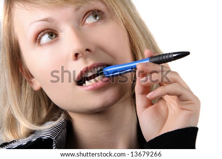 Bite a pen girl