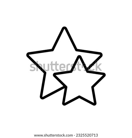 Two Stars outline vector icon isolated on white background. Two Stars line icon for web, mobile and ui designe