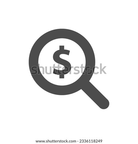 Search Dollar glyph vector icon isolated. Search Dollar stock vector icon for web, mobile app and ui design