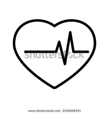 Heart Rate outline vector icon isolated on white background. Heart Rate line icon for web, mobile and ui design