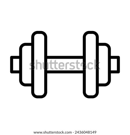 Barbell outline vector icon isolated on white background. Barbell line icon for web, mobile and ui design