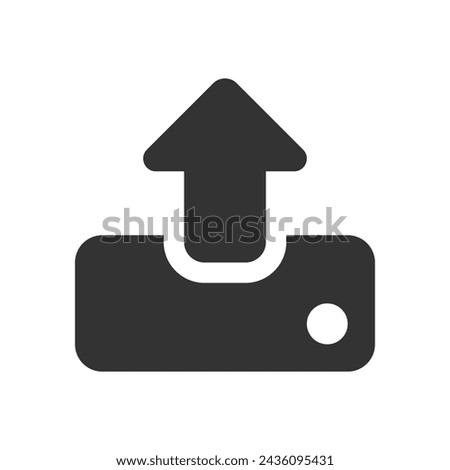 Upload glyph vector icon isolated Upload stock vector icon for web, mobile app and ui design