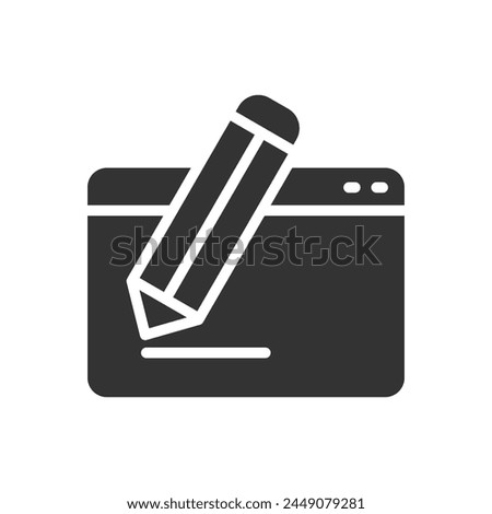 Edit glyph vector icon isolated on white background. Edit glyph vector icon for web, mobile and ui design
