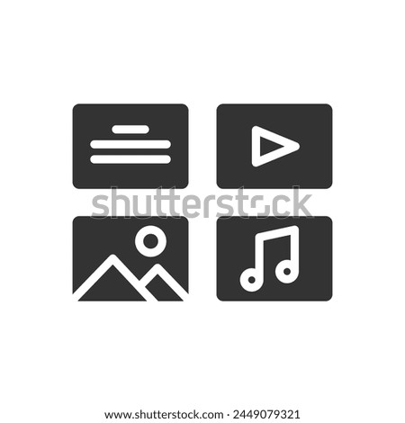 Multimedia glyph vector icon isolated on white background. Multimedia glyph vector icon for web, mobile and ui design