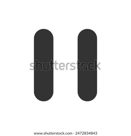 Pause button glyph vector icon isolated on white background. Pause button glyph vector icon for web, mobile and ui design