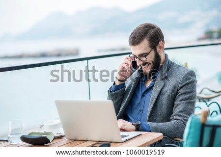 Similar – Image, Stock Photo Bussy young man laptop