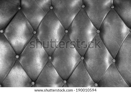 Luxury leather button chair texture in silver