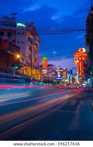 CHINA TOWN, BANGKOK - CIRCA NOVEMBER 2014: Yaowarat is the largest china town in bangkok. A popular tourist spot for street food on circa November 2014