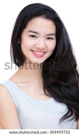 Headshot of an attractive asian lady in casual cloth