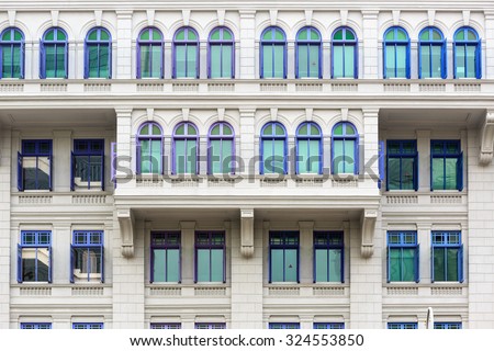 Colorful british colonial style windows from Singapore