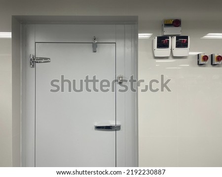 Front of chiller Cold room and Freezer Cold room for food storage Foto stock © 