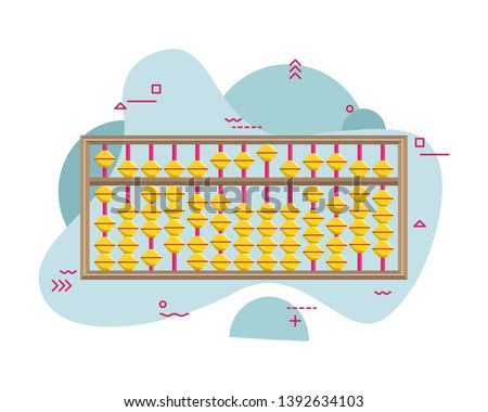 Abacus for mental arithmetic. Abacus. Children's education. Early expansion. Flat vector illustration