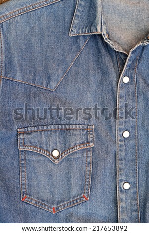 Blue Denim shirt with red details