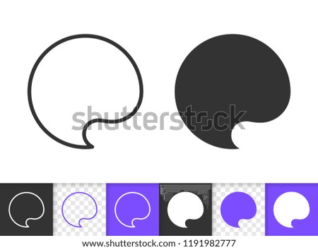 Speech Bubble black linear and glyph icons. Thin line comic tell sign. Chat outline pictogram isolated on white transparent backdrop. Vector Icon shape of clean messege banner simple symbol closeup