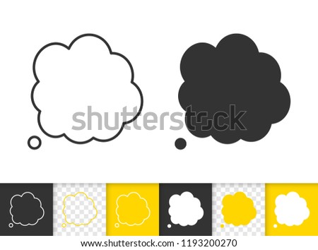 Speech Bubble black linear and glyph icons. Thin line comic tell sign. Chat outline pictogram isolated on white transparent backdrop. Vector Icon shape of clean messege banner simple symbol closeup