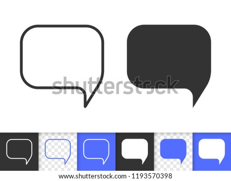 Speech bubble black linear and glyph icons. Thin line comic tell sign. Chat outline pictogram isolated on white transparent backdrop. Vector Icon shape of clean messege banner simple symbol closeup