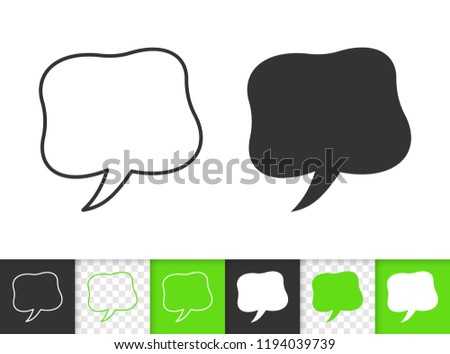Speech Bubble black linear and glyph icons. Thin line comic tell sign. Chat outline pictogram isolated on white transparent backdrop. Vector Icon shape of clean messege banner simple symbol closeup