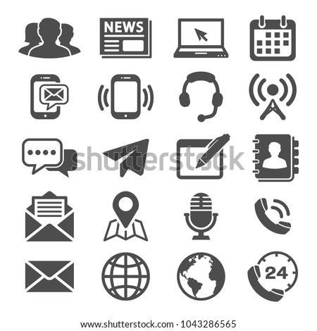 Media Communication and Contact us icons