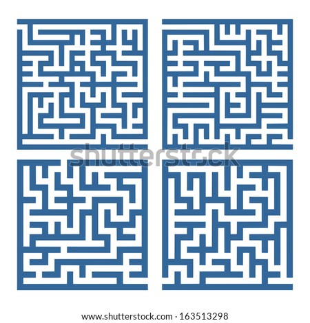 a collection of four simple, square labyrinths