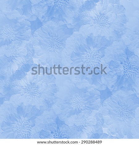 seamless wedding pattern, blue gypsum board, stamped shapes of small flowers texture