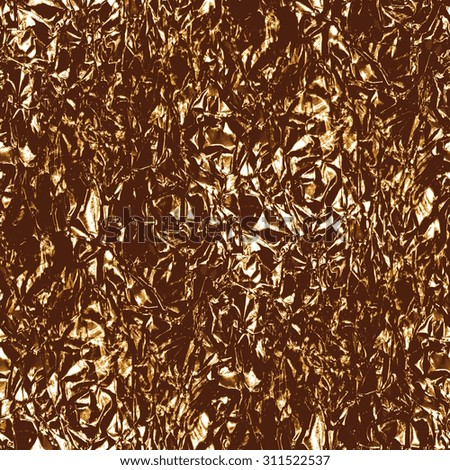 gold metallic crumpled paper texture for background, seamless pattern