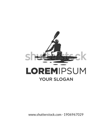 kayak sport silhouette logo vector