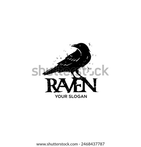 raven silhouette logo vector illustrations