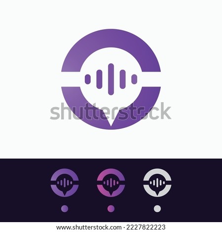 voicemail logo in modern and futuristic style gradient colors