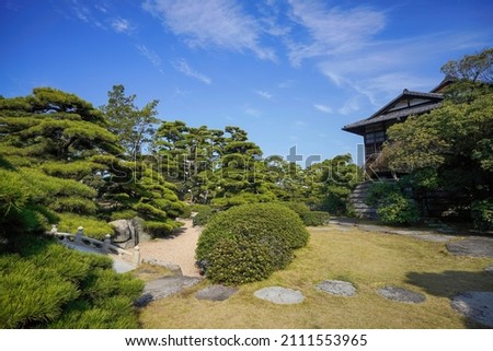 Scenery of the Japanese garden surrounded by silence at Takamatsu Castle Ruins, Kagawa pref.