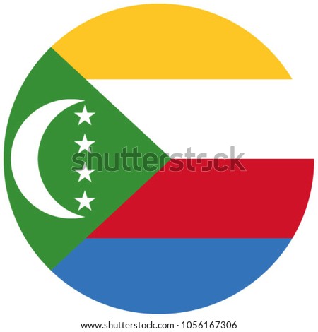 Flag of Comoros in circle
