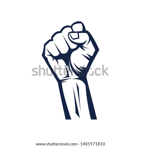 hands clenched power strength icon logo vector