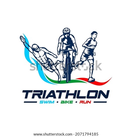 triathlon sport logo vector concept Foto stock © 