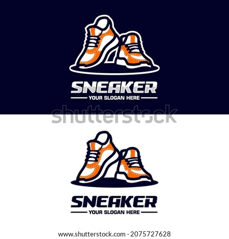 sneakers shoes logo vector concept