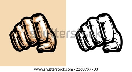 hand punch logo vector illustration