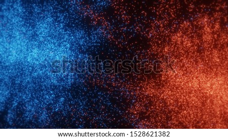 3D Rendering of Abstract Fire and Ice element dot particles against (vs) each other background. Heat and Cold concept Stock foto © 