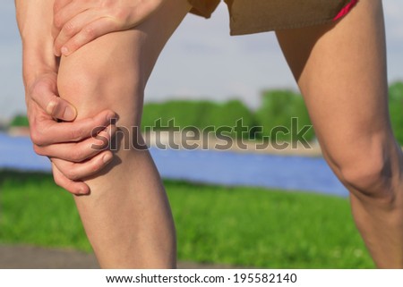 Knee injury at jogging.