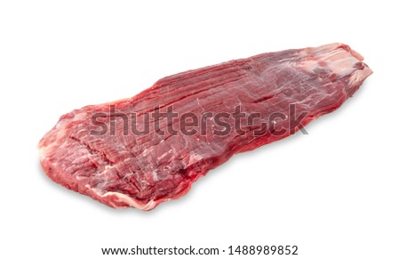 Raw flank beef steak isolated on white background with clipping path. ストックフォト © 