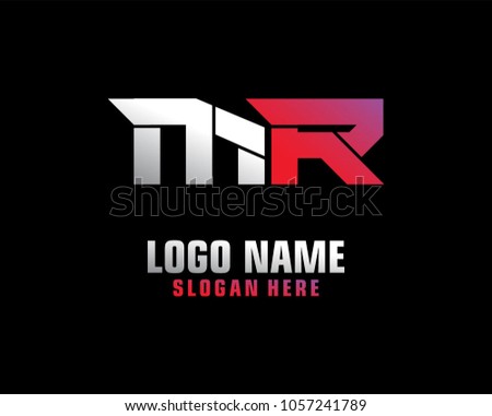 Initial letter M R logo template vector