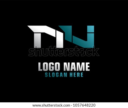 Initial letter N V logo template vector