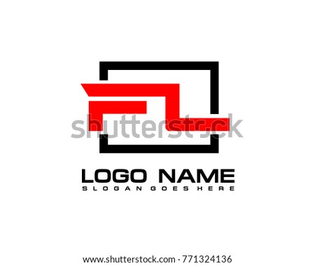 Initial square F & L logo template vector Stock fotó © 